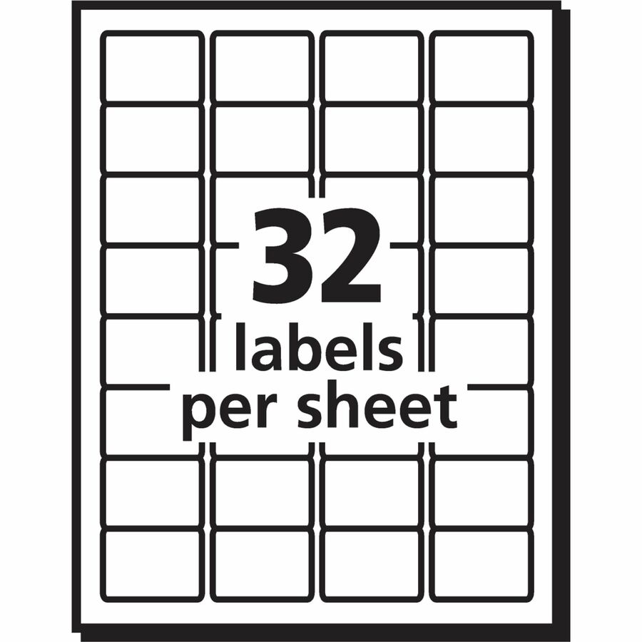Avery TrueBlock ID Labels, Waterproof, 1 1/4" x 1 3/4", Rectangle, Matte White Film, Permanent Adhesive, Laser Printable, 32 Labels/Sheet, 50 Sheets, 1600 Labels/Pack
