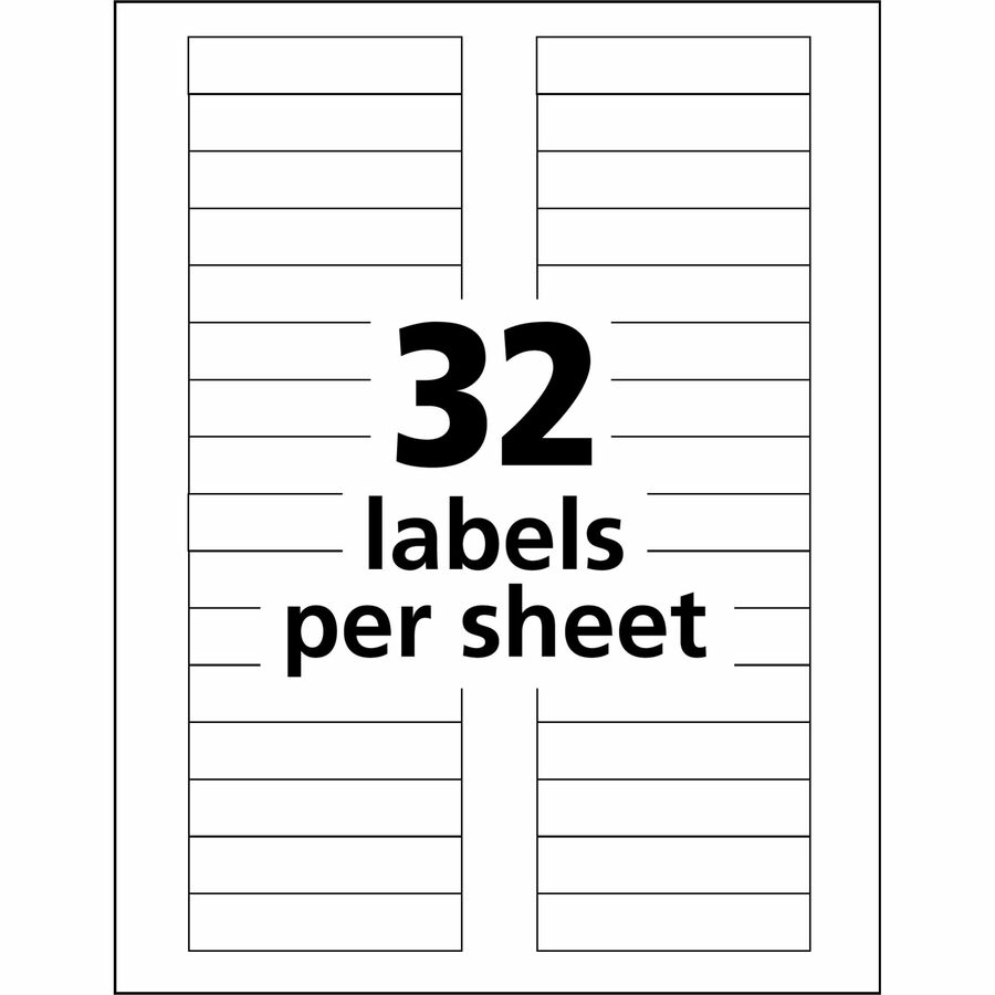 Avery Permanent Durable ID Laser Labels, Waterproof, 5/8" x 3", Rectangle, Matte White Film, Permanent Adhesive, 32 Labels/Sheet, 50 Sheets, 1600 Labels/Pack