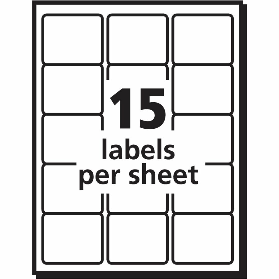 Avery Permanent Durable ID Laser Labels, 2" x 2 5/8", Rectangle, Matte White, Waterproof, Tear & Smudge Resistant, 15 Labels/Sheet, 50 Sheets, 750 Labels/Pack
