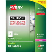 Avery TrueBlock ID Labels, Waterproof, 5" x 8 1/8", Permanent Adhesive, Matte White, Rectangle, Laser Printable, Durable, Heavy Duty, 100 Labels (2/Sheet, 50 Sheets/Pack)