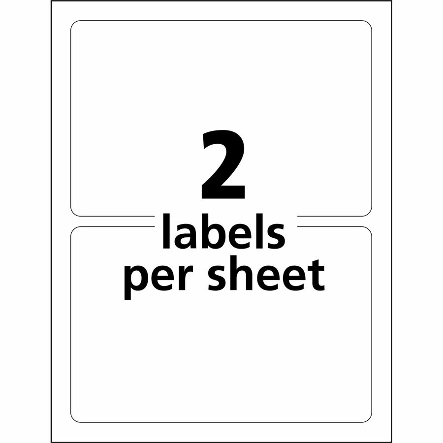 Avery TrueBlock ID Labels, Waterproof, 5" x 8 1/8", Permanent Adhesive, Matte White, Rectangle, Laser Printable, Durable, Heavy Duty, 100 Labels (2/Sheet, 50 Sheets/Pack)