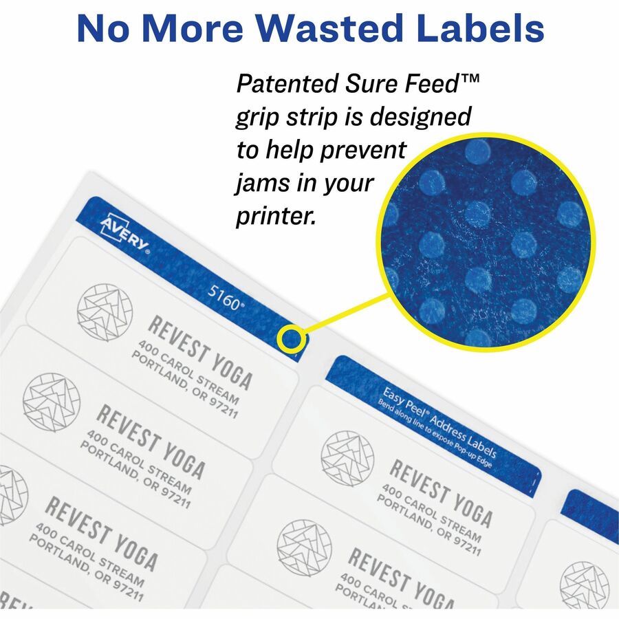 3/4" Width x 2 1/4" Length - Permanent Adhesive - Rectangle - Inkjet, Laser - White - Paper - 30 / Sheet - 25 Total Sheets - 750 Total Label(s) - 1 Pack