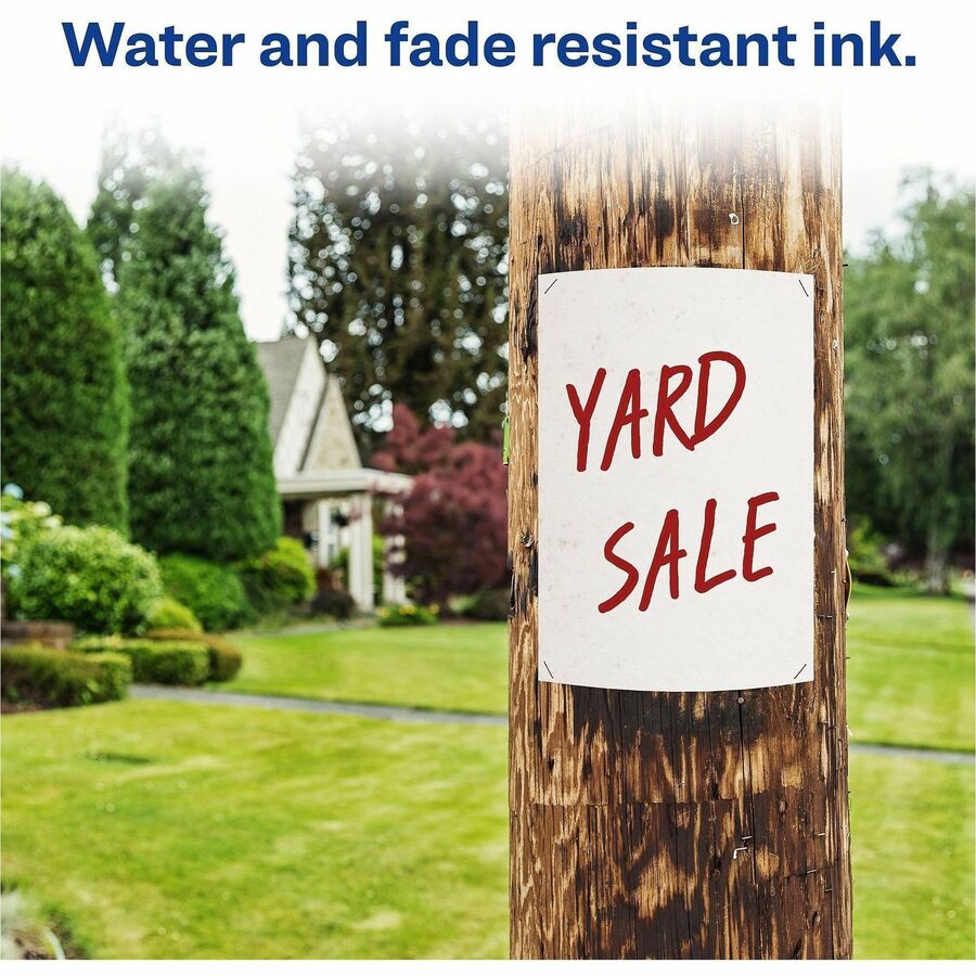 Avery&reg; Marks A Lot Permanent Markers - 4.762500 mm Regular Chisel Marker Point - Red Ink - Red Plastic Barrel - 1 Dozen