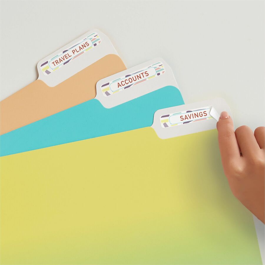Avery Removable File Folder Labels, 2/3" x 3 7/16", White, Matte, Rectangle, Jam Resistant, PVC-free, 30 Labels/Sheet, 25 Sheets, 750 Labels/Pack