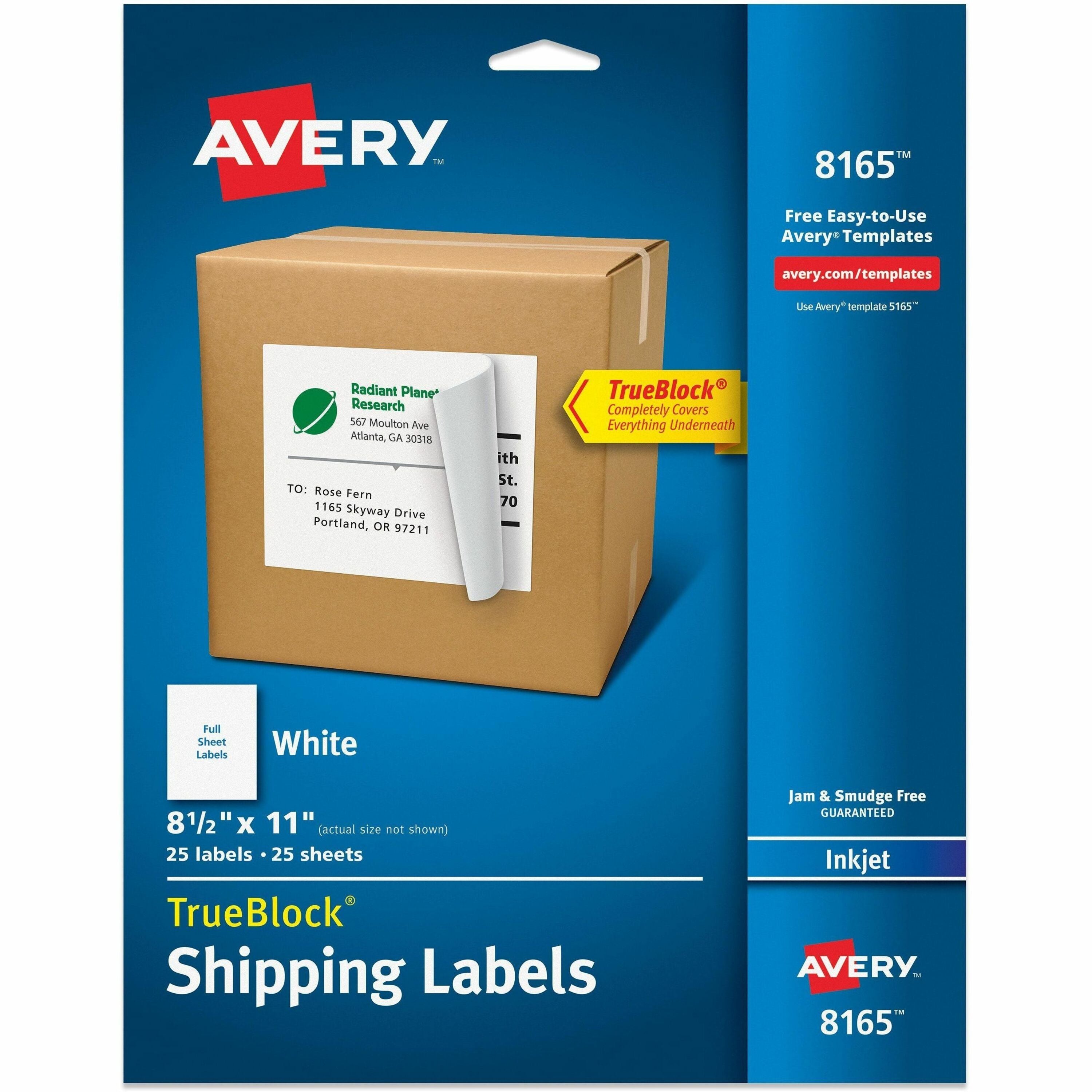 x 8 1/2" Width x 11" Length - Full Sheet - Permanent Adhesive - Inkjet - White - Paper - Permanent Adhesive, Jam Resistant, Smudge Resistant, Customizable, Stick & Stay - 1 / Sheet - 25 Total Sheets - 25 Total Label(s) - 25 / Pack