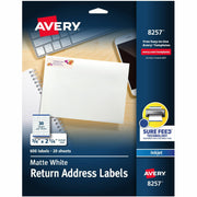 3/4" Width x 2 1/4" Length - Permanent Adhesive - Rectangle - Inkjet - Matte - White - Paper - Print-to-the Edge, Permanent Adhesive, Stick & Stay, Jam Resistant - 30 / Sheet - 20 Total Sheets - 600 Total Label(s) - 600 / Pack