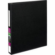 Avery DuraHinge Durable Binder with Label Holder, 1" Capacity, 3 D-Rings, 275 Sheet, 4 Internal Pockets, Letter Size, Black, Poly, Recycled, 1 Each
