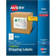 Avery TrueBlock Shipping Labels, Full Sheet, 8.5" x 11", Matte White, Permanent Adhesive, Inkjet Compatible, Jam and Smudge Resistant, 1 Label/Sheet, 100 Sheets/Box, 100 Labels Total