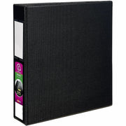 Avery DuraHinge Durable Binder with Label Holder, 2" Capacity, 3 D-Rings, 540 Sheet, 4 Internal Pockets, Black, Poly, Recycled, 1 Each