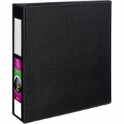 Avery DuraHinge Durable Binder with Label Holder, 3" Capacity, 670 Sheets, 3 D-Rings, 4 Internal Pockets, Letter Size, Black, Poly, 1 Each