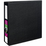 Avery DuraHinge Durable Binder with Label Holder, 4" Capacity, 3 D-Rings, 780 Sheet, 4 Internal Pockets, Letter Size, Black, Poly, Recycled, 1 Each