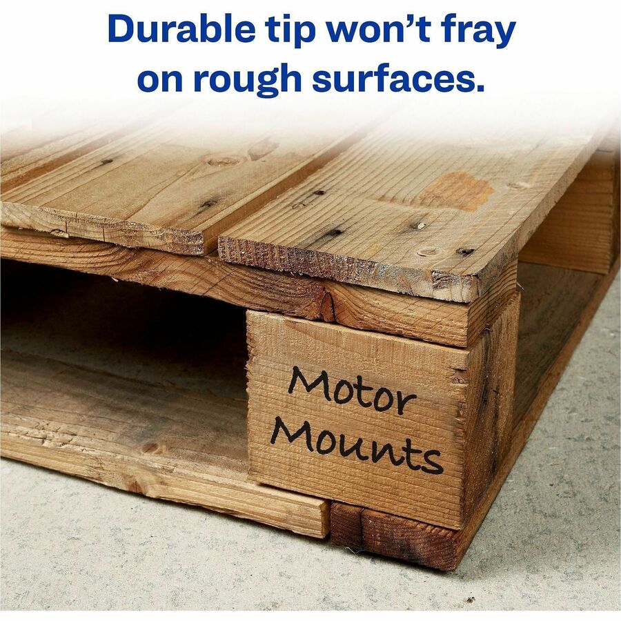 Avery&reg; Marks A Lot Large Desk-Style Permanent Markers - 4.762500 mm Chisel Marker Point - Yellow Ink - Plastic Barrel - 1 Dozen