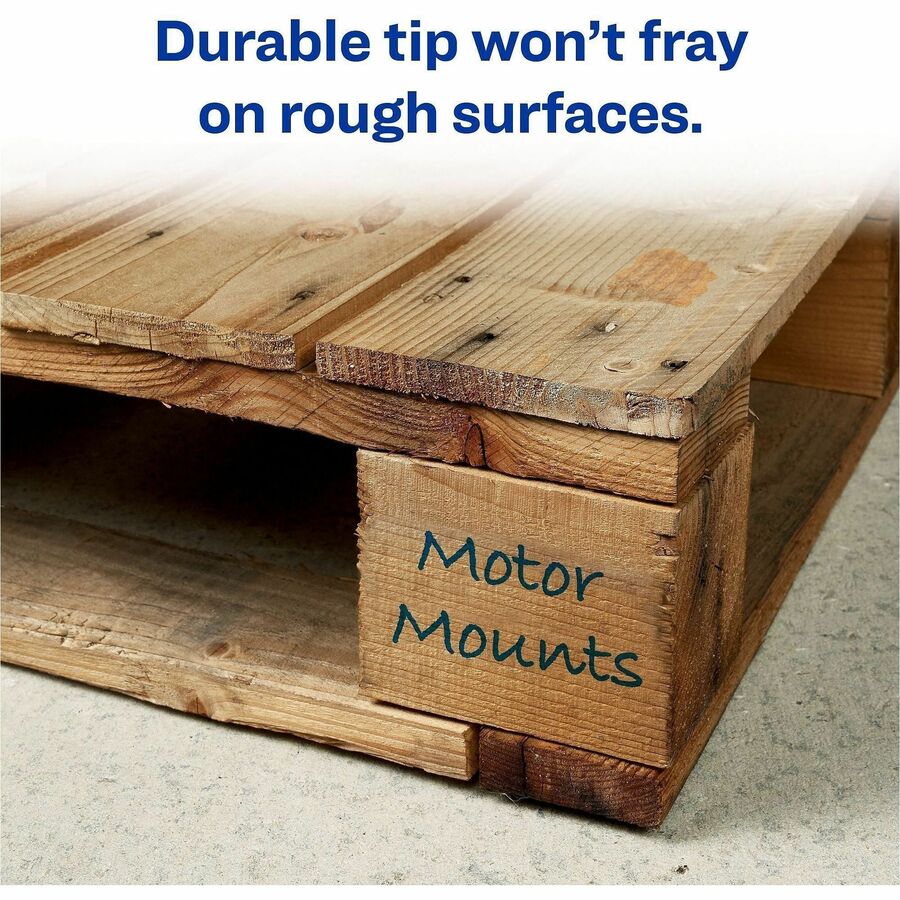 Avery&reg; Marks A Lot Large Desk-Style Permanent Markers - 4.762500 mm Chisel Marker Point - Blue Ink - Blue Plastic Barrel - 1 Dozen