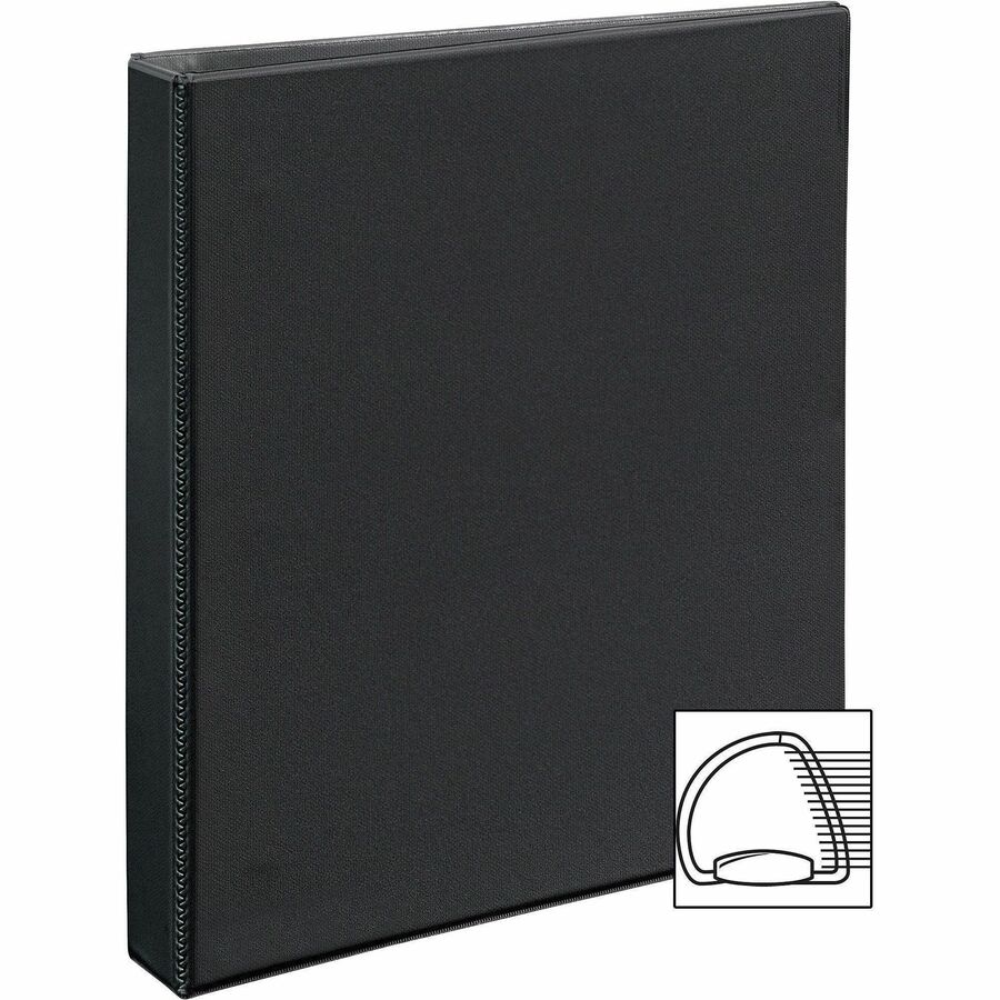 Avery Durable View Binder, EZD D-Rings, 1" Capacity, 3 Rings, 275 Sheet Capacity, 4 Internal Pockets, Letter Size (8.5" x 11"), Black, Poly, Recycled, 1 Each