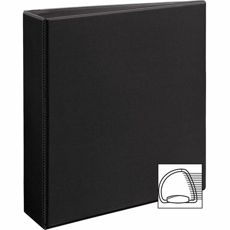 Avery Durable View Binder, EZD D-Rings, 2" Capacity, 3 Rings, 540 Sheet, 4 Internal Pockets, Letter Size 8.5" x 11", Black, Poly, Recycled, 1 Each