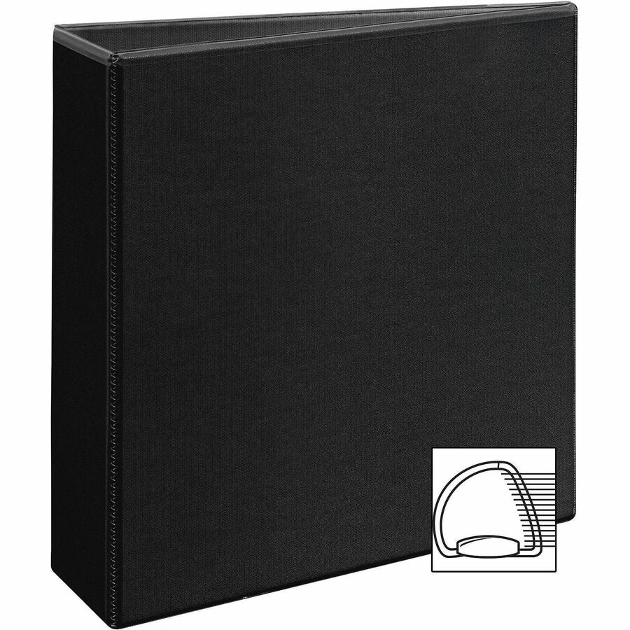 Avery Durable View Binder, EZD D-Rings, 3" Capacity, Letter Size (8.5" x 11"), 670 Sheet Capacity, 3 Rings, 4 Internal Pockets, Poly, Black, Recycled, 1 Each