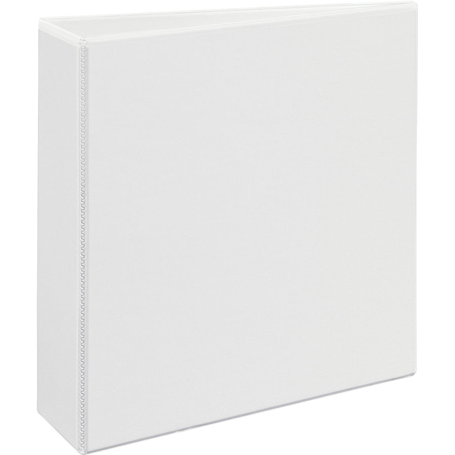 Avery Durable View Binder, EZD D-Rings, 3" Capacity, Holds 670 Letter-Size Sheets, 3 Rings, 4 Internal Pockets, White, Poly, Recycled, 1 Each