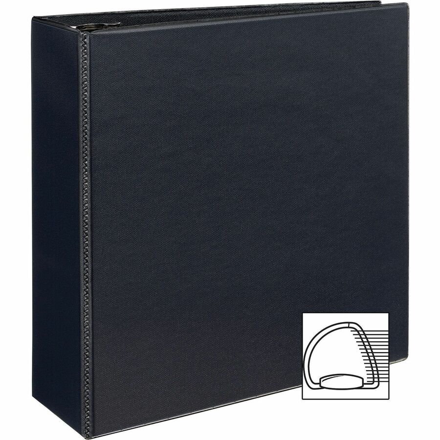 Avery Durable View Binder, EZD D-Rings, 4" Capacity, Letter Size (8.5" x 11"), 780 Sheet Capacity, 3 Rings, 4 Internal Pockets, Poly, Black, Recycled, 1 Each