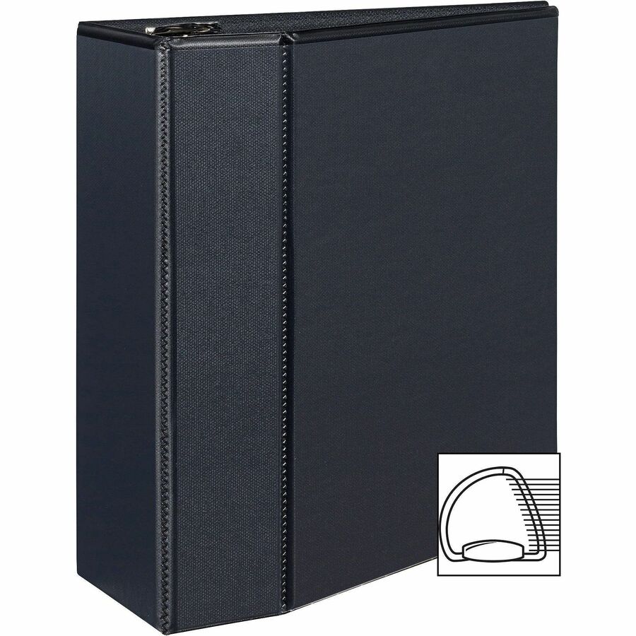 Avery Durable View Binder, EZD D-Rings, 5" Capacity, Letter Size, 1050 Sheet, 3 Rings, 4 Internal Pockets, Poly, Black, 1 Each