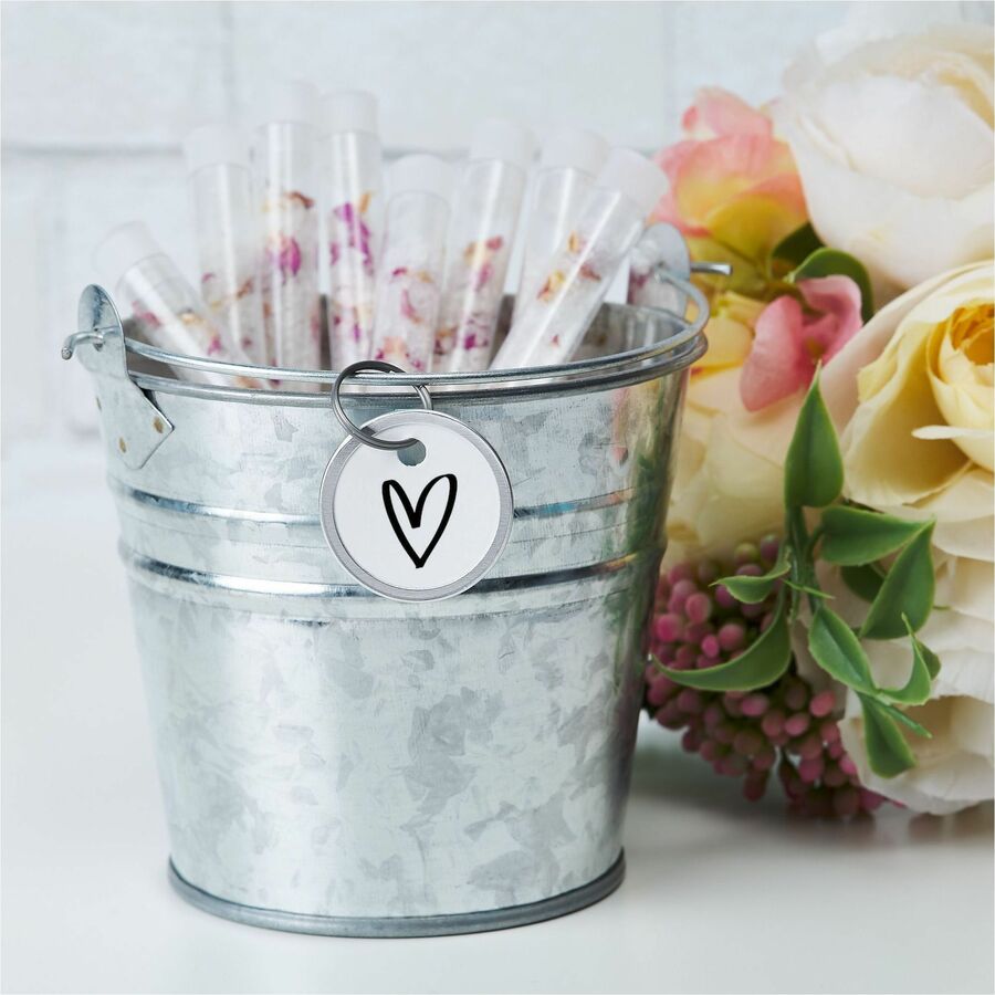 Round - Metal, Card Stock - White - 1 Pack