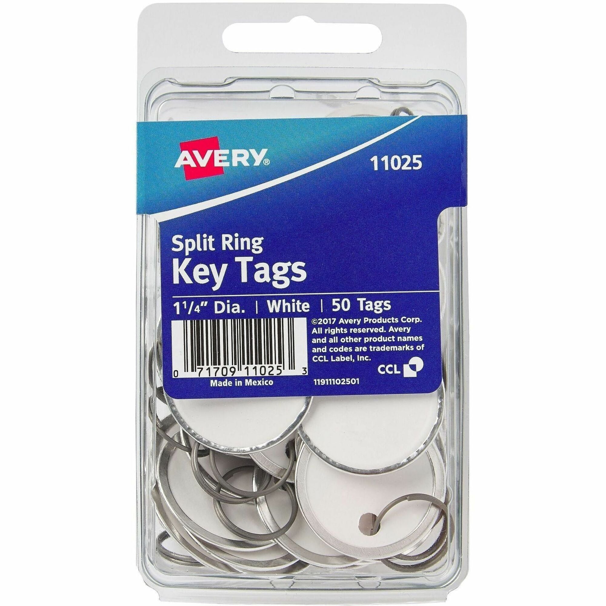 Round - Metal, Card Stock - White - 1 Pack