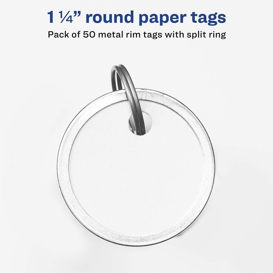 Round - Metal, Card Stock - White - 1 Pack