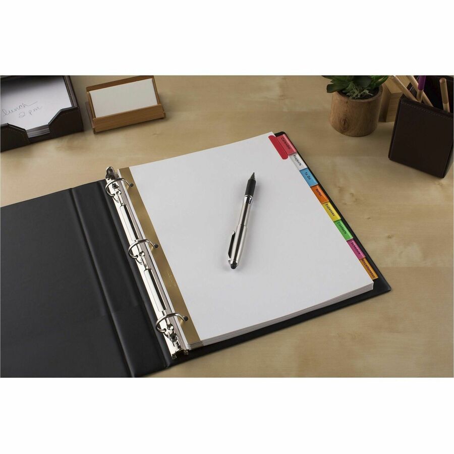 Avery Big Tab Insertable Dividers, Reinforced Gold Edge, 8 Blank Multicolor Tabs, Letter Size, 3-Hole Punched, 8/Set, 20% Recycled