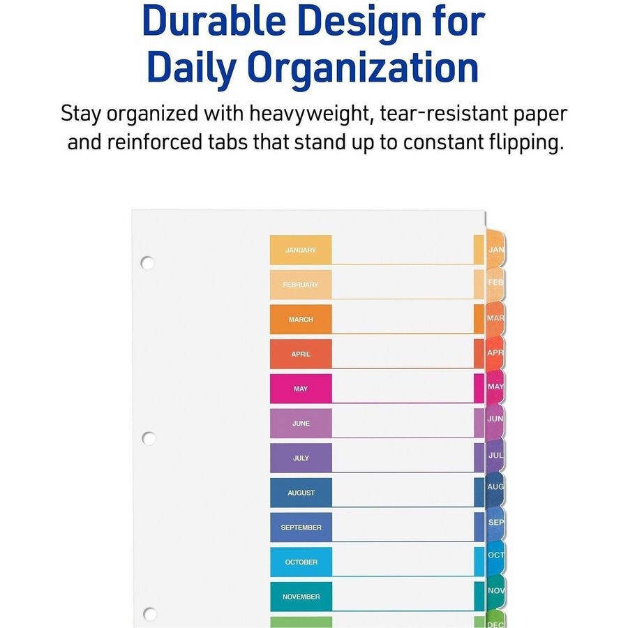 Avery&reg; Ready Index Table of Contents Dividers for Laser and Inkjet Printers, Jan-Dec