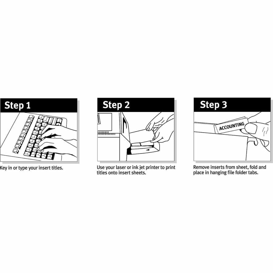 100 Print-on Tab(s) - 5 Tab(s)/Set - 2" Tab Width - Paper Divider - White Paper Tab(s) - 20% - 1 Pack