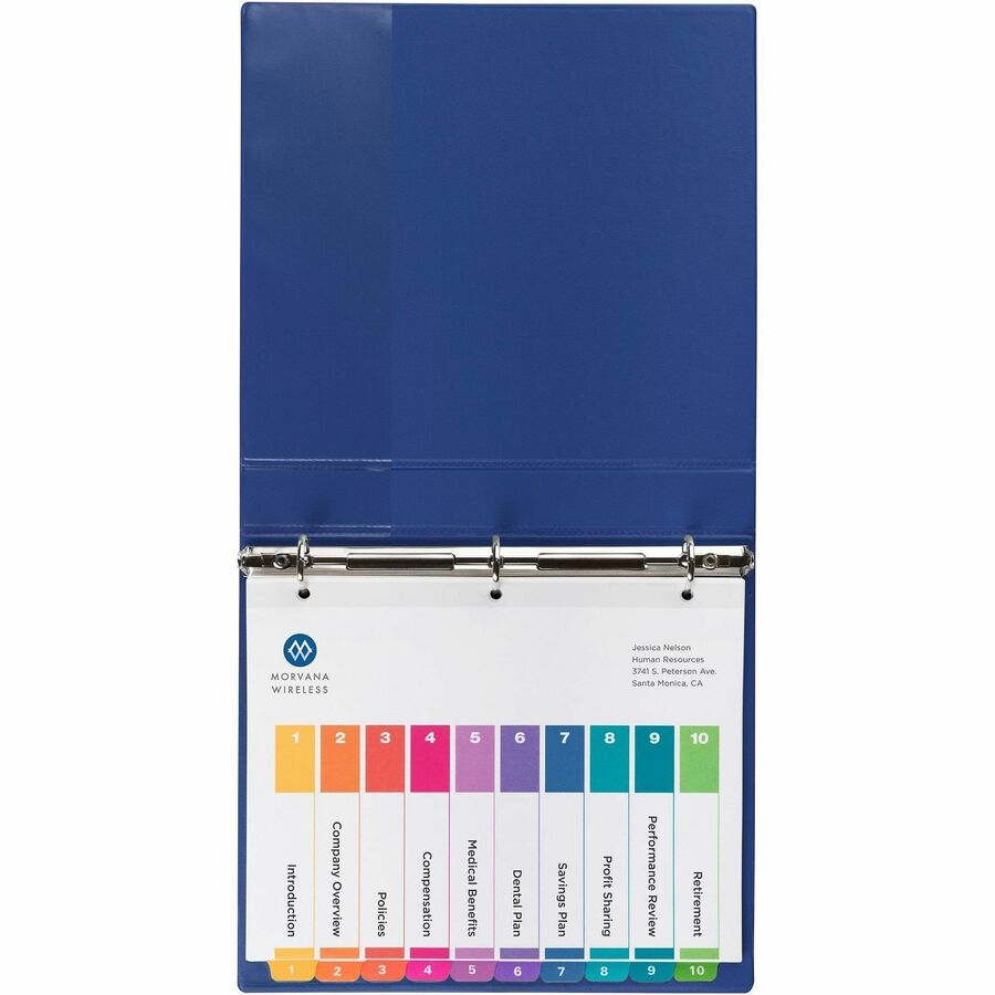 Avery Ready Index 10 Tab Dividers, Customizable TOC, 6 Sets (11188)