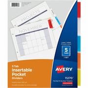 5 Tab(s) - 5 Tab(s)/Set - 11" Divider Width - Assorted Paper Divider - Multicolor Tab(s) - 20% Recycled - Insertable Tab, Rip Proof, Punched - 5 / Set