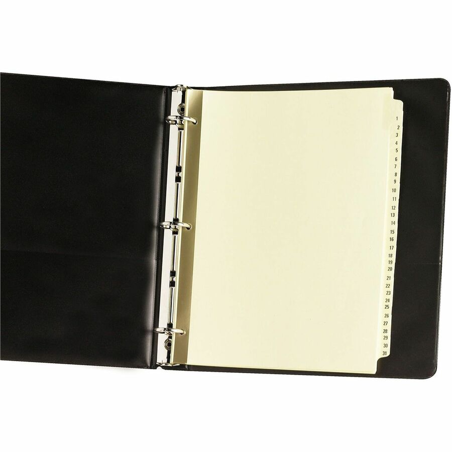 Avery Laminated Dividers, Gold Reinforced, 31 Dividers/Set, Numbered 1-31, 8.5" x 11", Letter Size, Buff, 3-Hole Punched, 30% Recycled Content