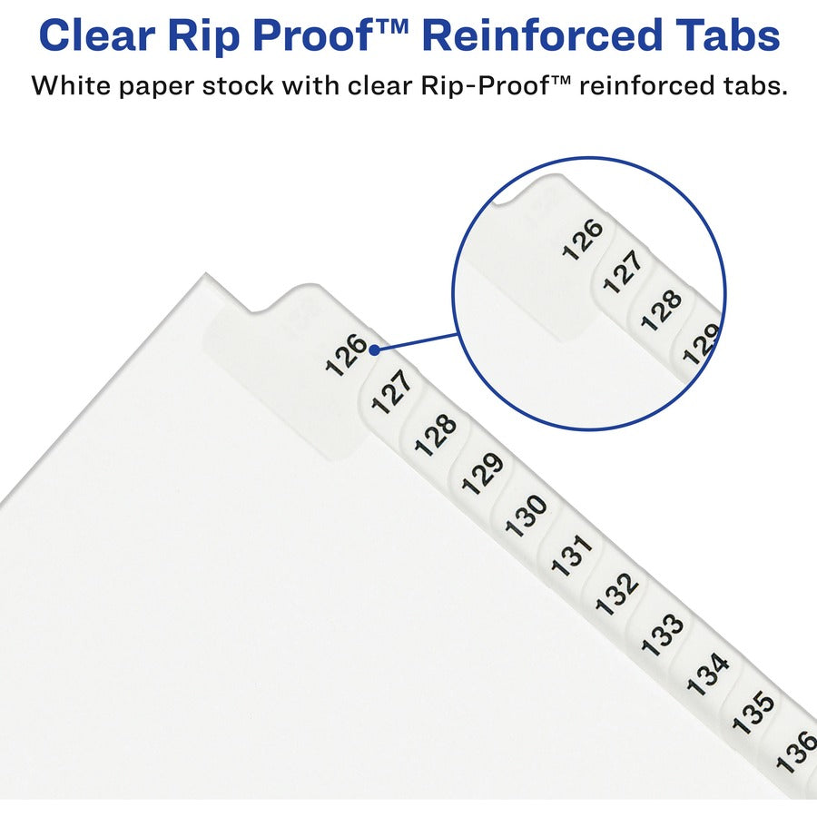 Avery Premium Collated Legal Exhibit Dividers with Table of Contents Tab, 11 Dividers per Set, Numbered 1-10, White, Reinforced Tabs, Unpunched, 10 Sets