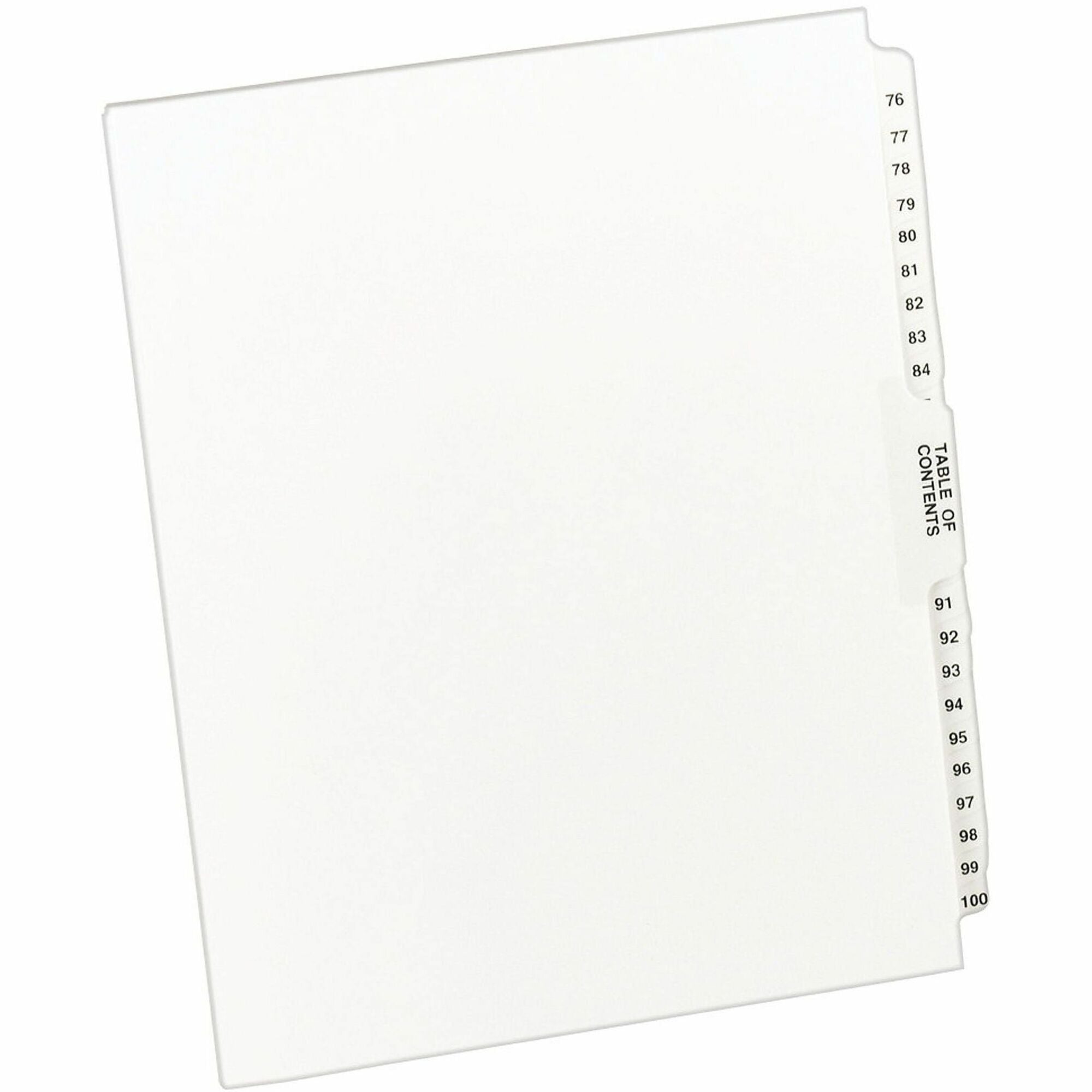 Avery Premium Collated Legal Exhibit Dividers with Table of Contents Tab, Avery Style, 26 Tabs Numbered 76-100, Letter Size, White, Reinforced, Unpunched, 25 Sets