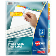 Avery Index Maker Dividers, 60 Dividers, 12 Multicolor Tabs/Set, 8.5" x 11", 3-Hole Punched, White, Recycled Paper, Double-Sided, Reinforced, Tear Resistant, Printable, 1 Pack