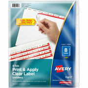 Avery Index Maker Dividers, 8 White Paper Dividers with 8 Tabs per Set, 8.5" x 11", 3-Hole Punched, Double-Sided, Reinforced Tabs and Edges, Tear Resistant, Printable, PVC-Free, 8/Set
