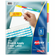 Avery Index Maker Dividers, 25 Dividers, 5 Multicolor Tabs per Set, 8.5" x 11", 3-Hole Punched, White, 1 Pack