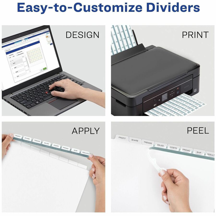 Avery 12 Tab Print & Apply Dividers, Index Maker(R), 5 Sets (11429)