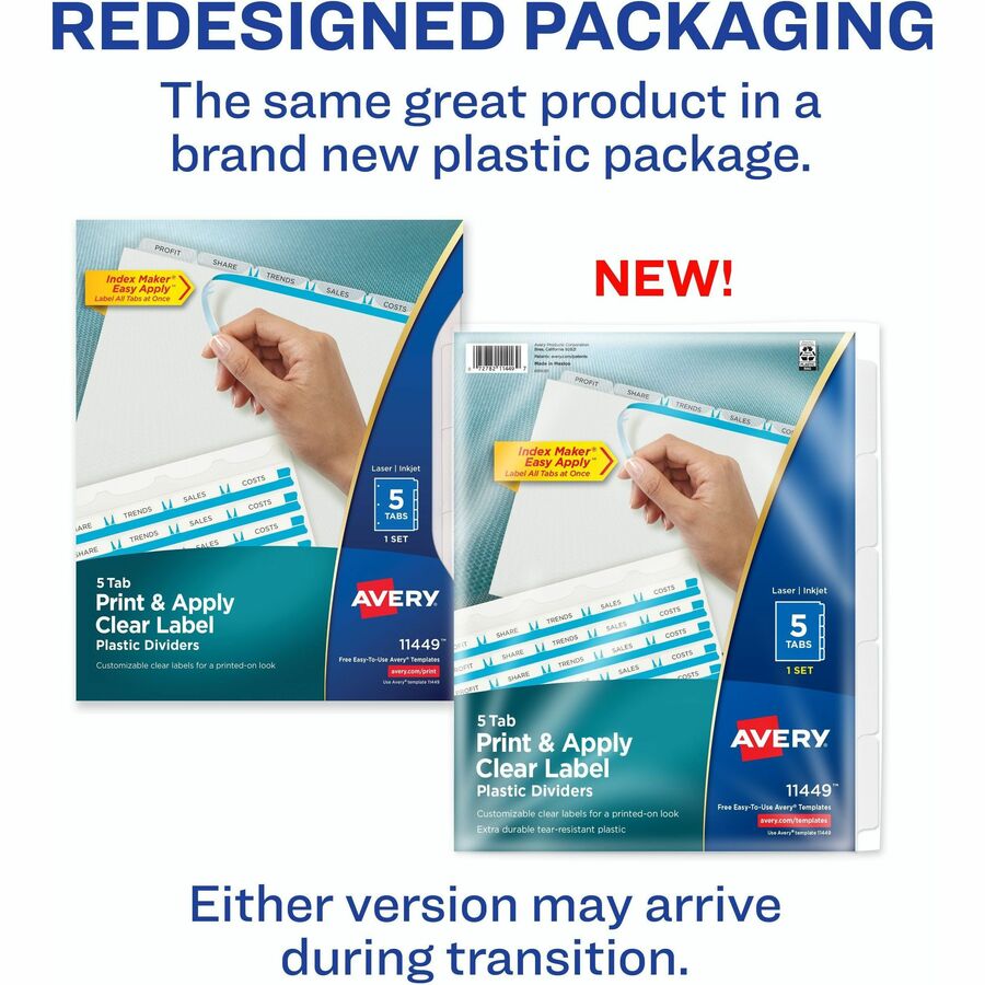 Avery&reg; Index Maker Clear Label Dividers