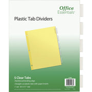 Avery&reg; Office Essentials Insertable Dividers - 5 x Divider(s) - 5 - 5 Tab(s)/Set - 8.5" Divider Width x 11" Divider Length - 3 Hole Punched - Buff Paper Divider - Clear Plastic Tab(s) - 30% Recycled - 5 / Set