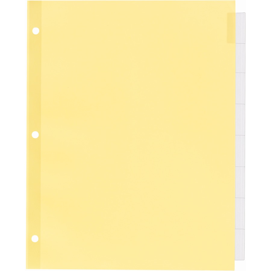 Avery&reg; Office Essentials Insertable Dividers - 8 x Divider(s) - 8 - 8 Tab(s)/Set - 8.5" Divider Width x 11" Divider Length - 3 Hole Punched - Buff Paper Divider - Clear Plastic Tab(s) - 30% Recycled - 8 / Set