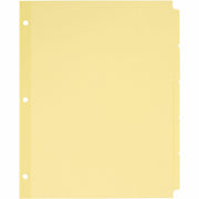 Avery&reg; Plain Tab Write-On Dividers - 5 x Divider(s) - Write-on Tab(s) - 5 Tab(s)/Set - 8.5" Divider Width x 11" Divider Length - Letter - Paper Divider - Buff Tab(s) - 30% Recycled - Reinforced, Non-laminated - 1 Box