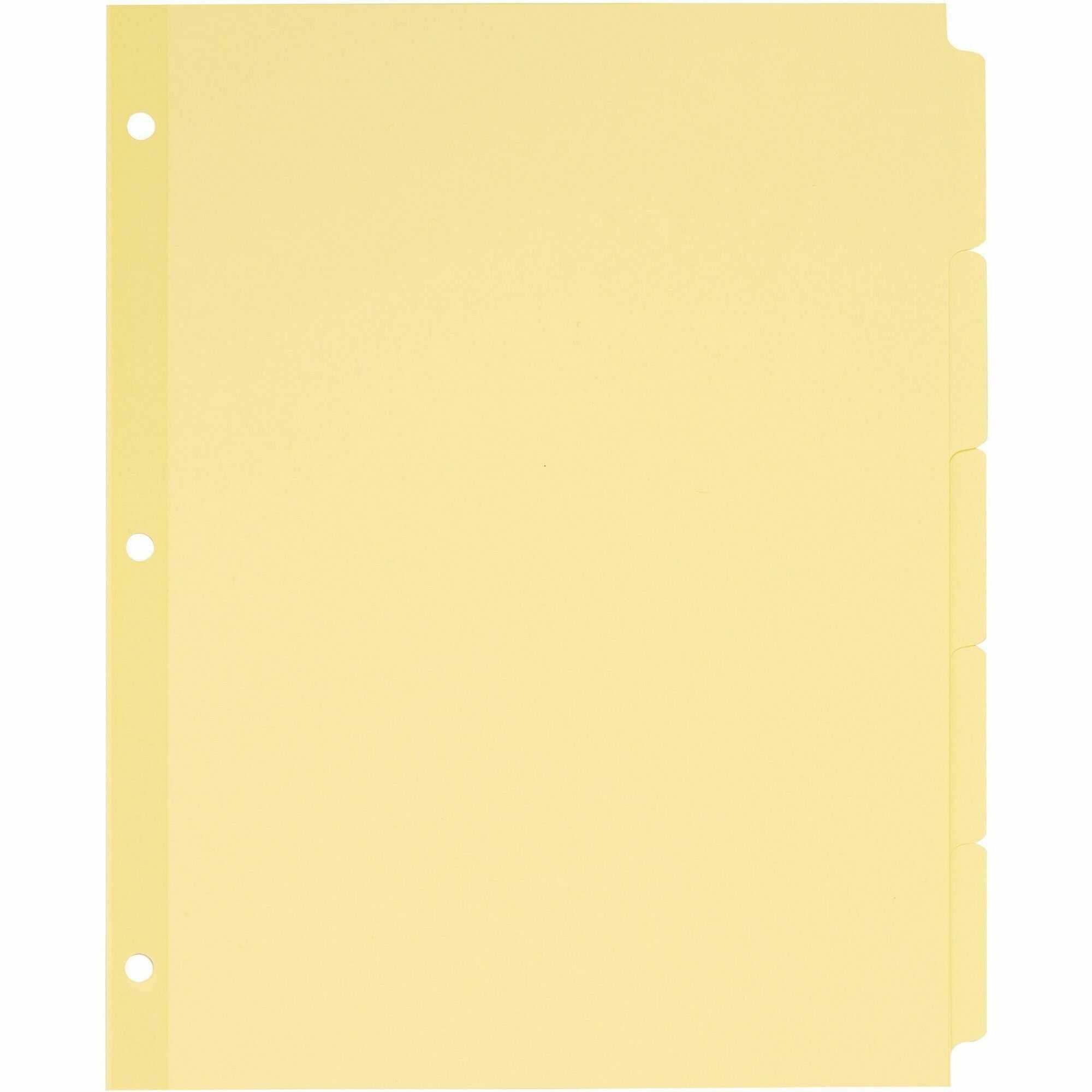 Avery&reg; Plain Tab Write-On Dividers - 5 x Divider(s) - Write-on Tab(s) - 5 Tab(s)/Set - 8.5" Divider Width x 11" Divider Length - Letter - Paper Divider - Buff Tab(s) - 30% Recycled - Reinforced, Non-laminated - 1 Box
