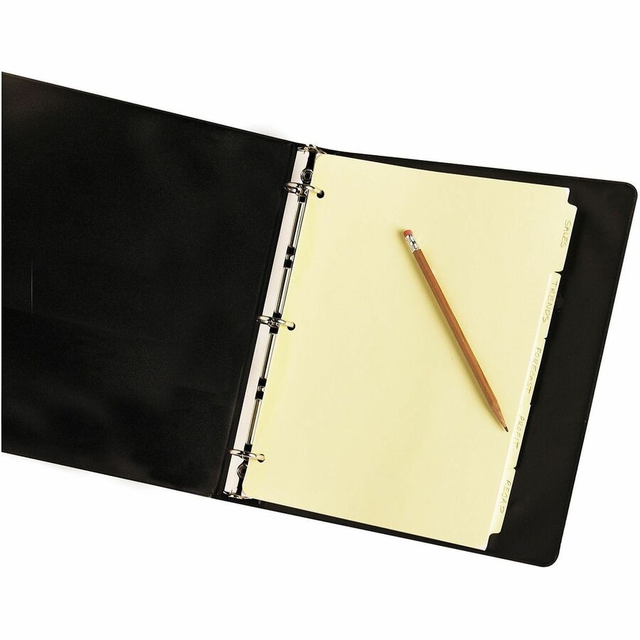 Avery&reg; Plain Tab Write-On Dividers - 5 x Divider(s) - Write-on Tab(s) - 5 Tab(s)/Set - 8.5" Divider Width x 11" Divider Length - Letter - Paper Divider - Buff Tab(s) - 30% Recycled - Reinforced, Non-laminated - 1 Box