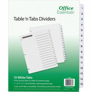 Avery&reg; Table 'N Tabs Numeric Dividers - 15 x Divider(s) - 1-15 - 15 Tab(s)/Set - 8.5" Divider Width x 11" Divider Length - 3 Hole Punched - White Paper Divider - Black Paper, White Tab(s) - 1 Set