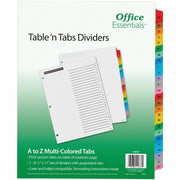 Avery&reg; A-Z Table 'N Tabs Dividers - 26 x Divider(s) - A-Z, Table of Contents - 26 Tab(s)/Set - 8.5" Divider Width x 11" Divider Length - 3 Hole Punched - White Paper Divider - Multicolor Paper Tab(s) - 1 Set