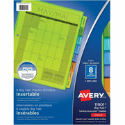 8 x Divider(s) - 8 - 8 Tab(s)/Set - 8.5" Divider Width x 11" Divider Length - 3 Hole Punched - Translucent Plastic Divider - Multicolor Plastic Tab(s) - Customizable, Hole-punched, Insertable, Sturdy, Durable, Tear Resistant, Flexible, PVC-free - 1 Set