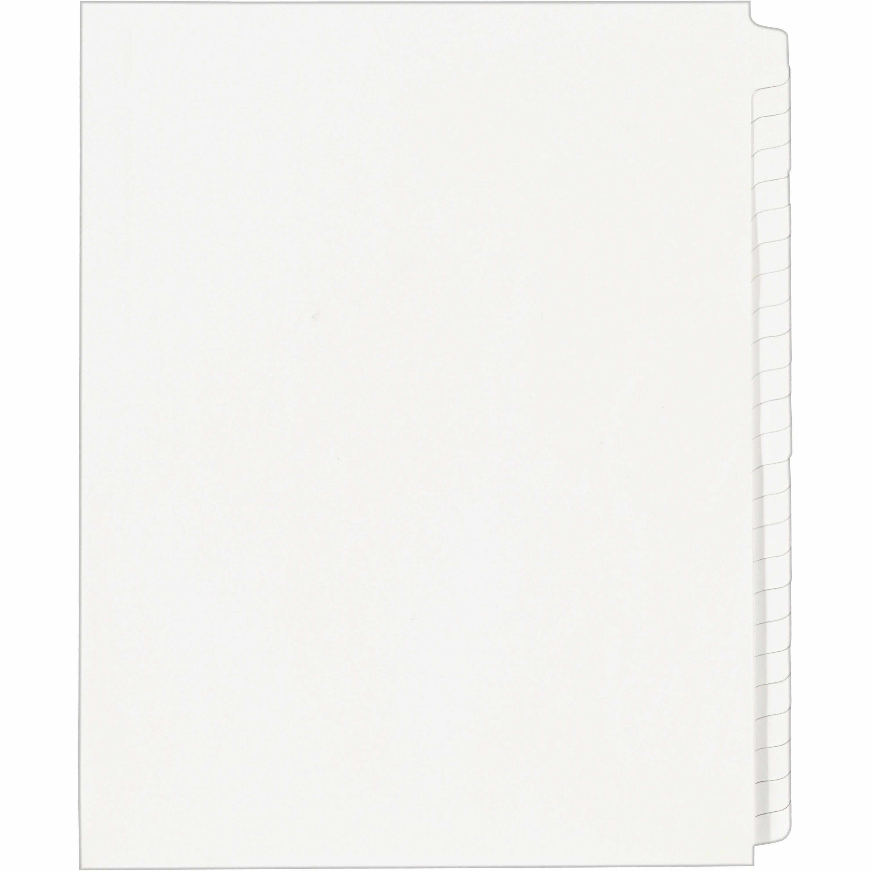 Avery&reg; Standard Collated Legal Dividers - 1 x Divider(s) - Blank Side Tab(s) - 25 Tab(s)/Set - 8.5" Divider Width x 11" Divider Length - Letter - White Paper Divider - White Tab(s) - 20% Recycled - 1 Set