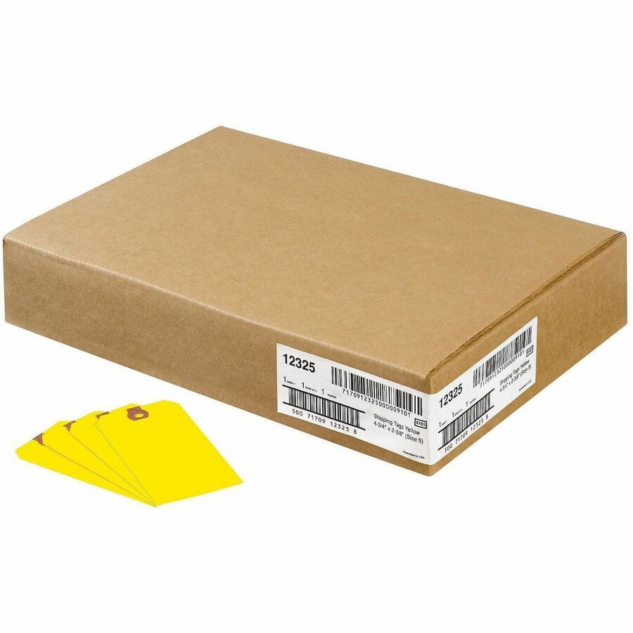 4.75" Length x 2.37" Width - Rectangular - Card Stock - Yellow - 1000 / Box