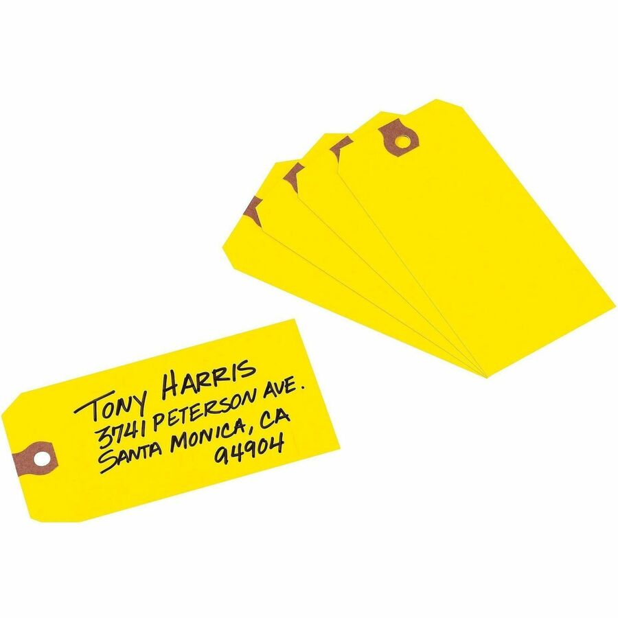 4.75" Length x 2.37" Width - Rectangular - Card Stock - Yellow - 1000 / Box